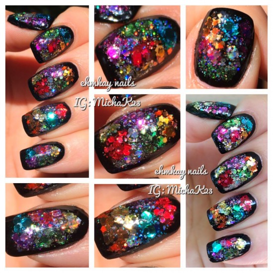 Guest Post: Color Block Glitter Framed Nail Art with Ehmkay Nails