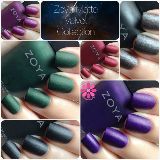 Zoya Matte Velvet Collection Swatches and Review